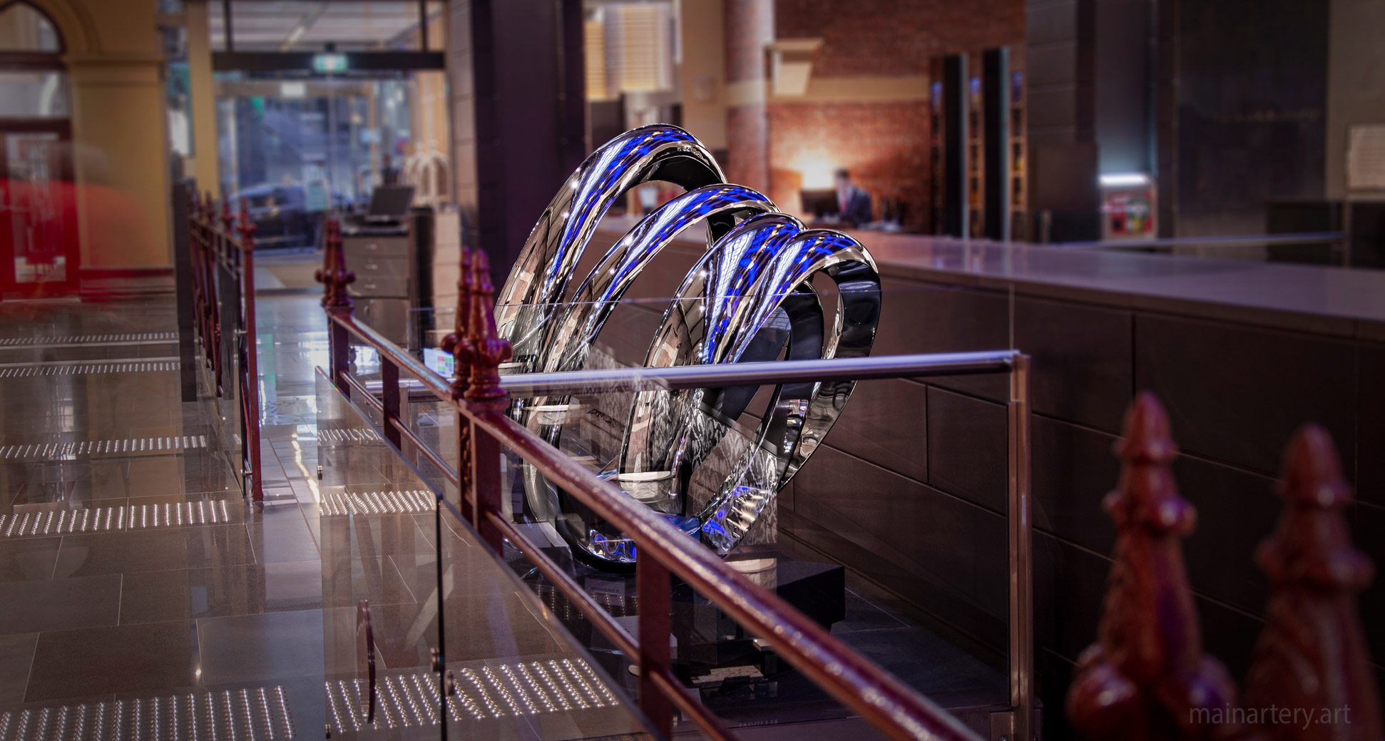 interior metal spherical intercontinental sculpture image