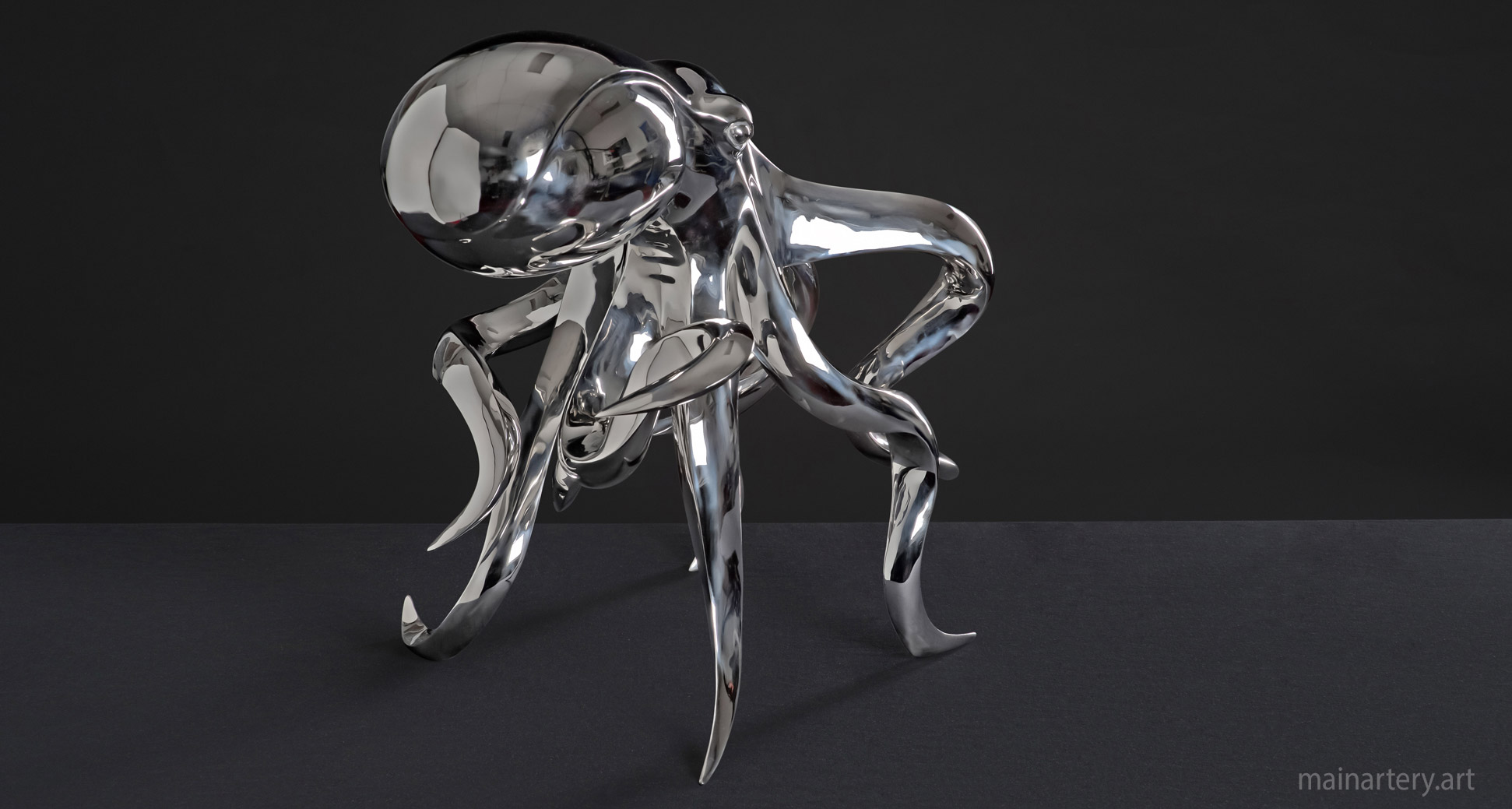 medium polished octopus organic outdoor art image