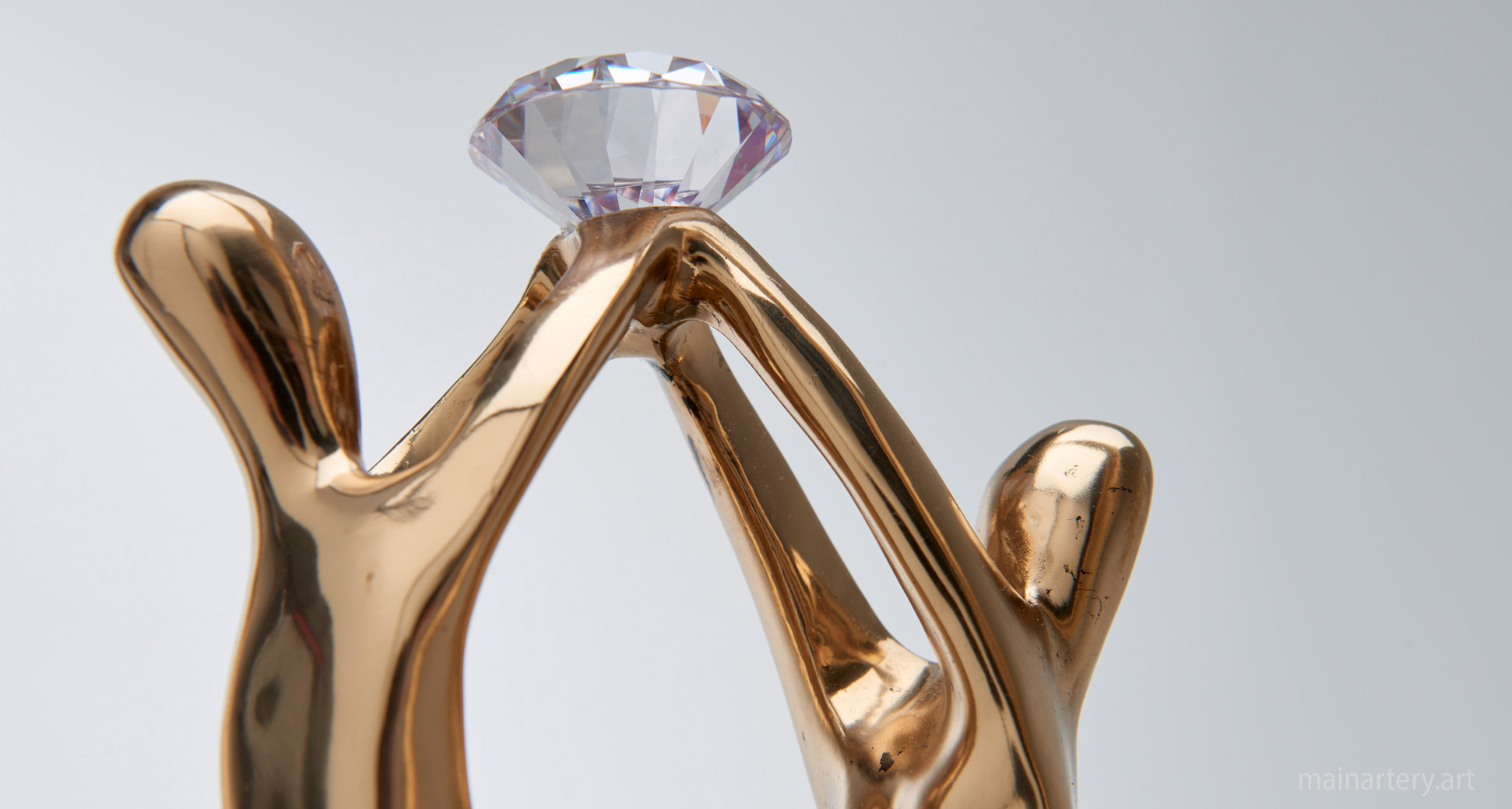 small polished gemstone couple anniversary sculpture image