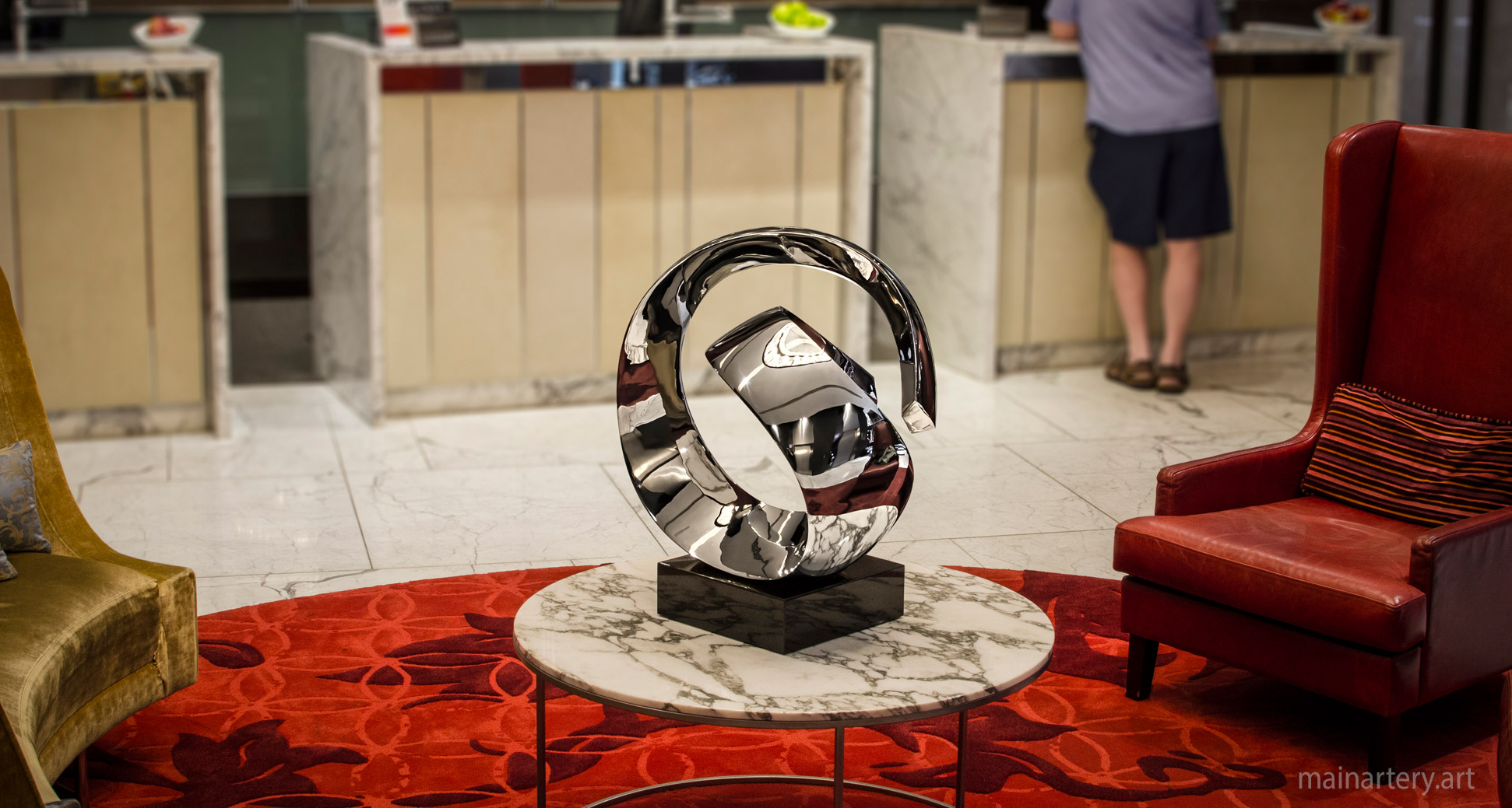 tabletop mirror polished abstract interior artwork image
