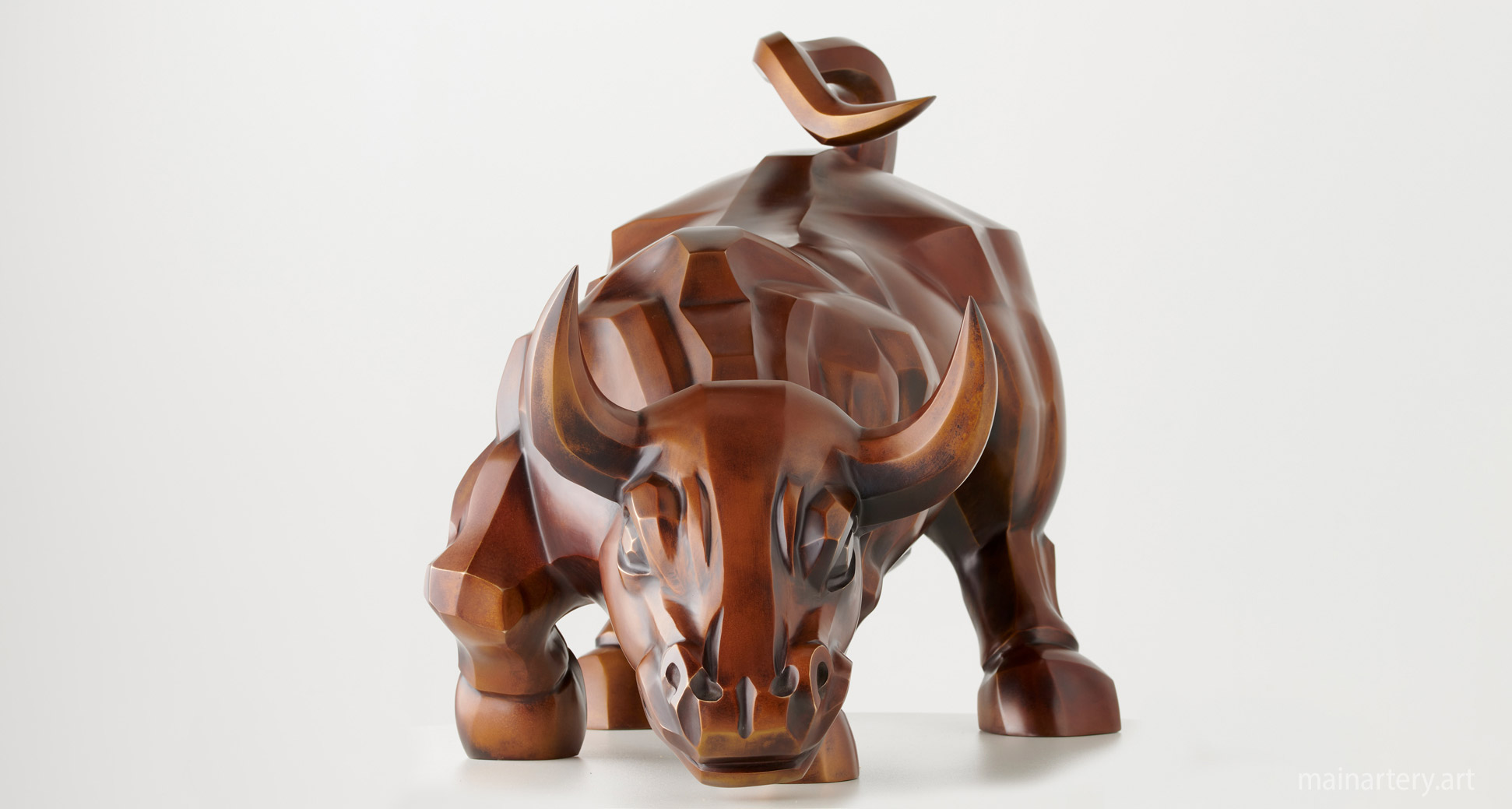 bronze contemporary outdoor bull sculpture image