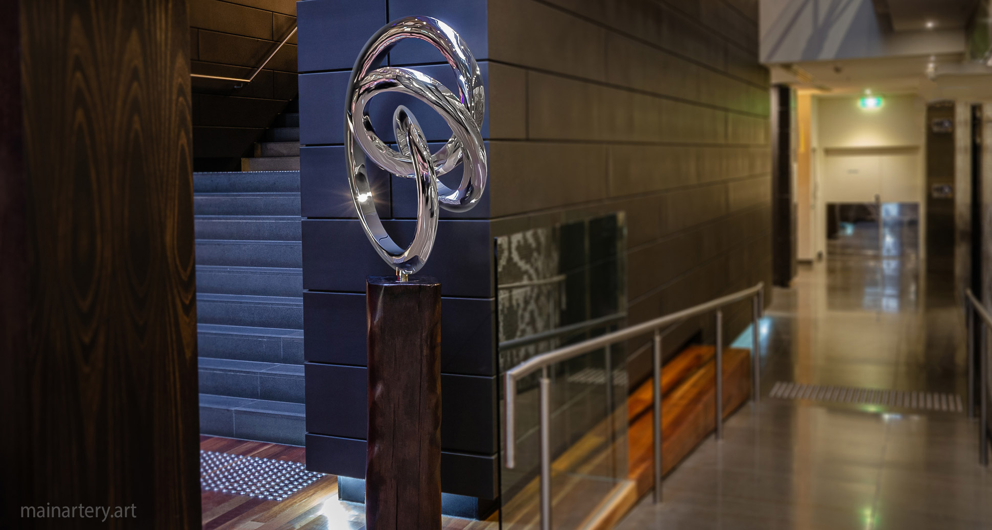 freestanding polished abstract sculpture intercontinental hotel image