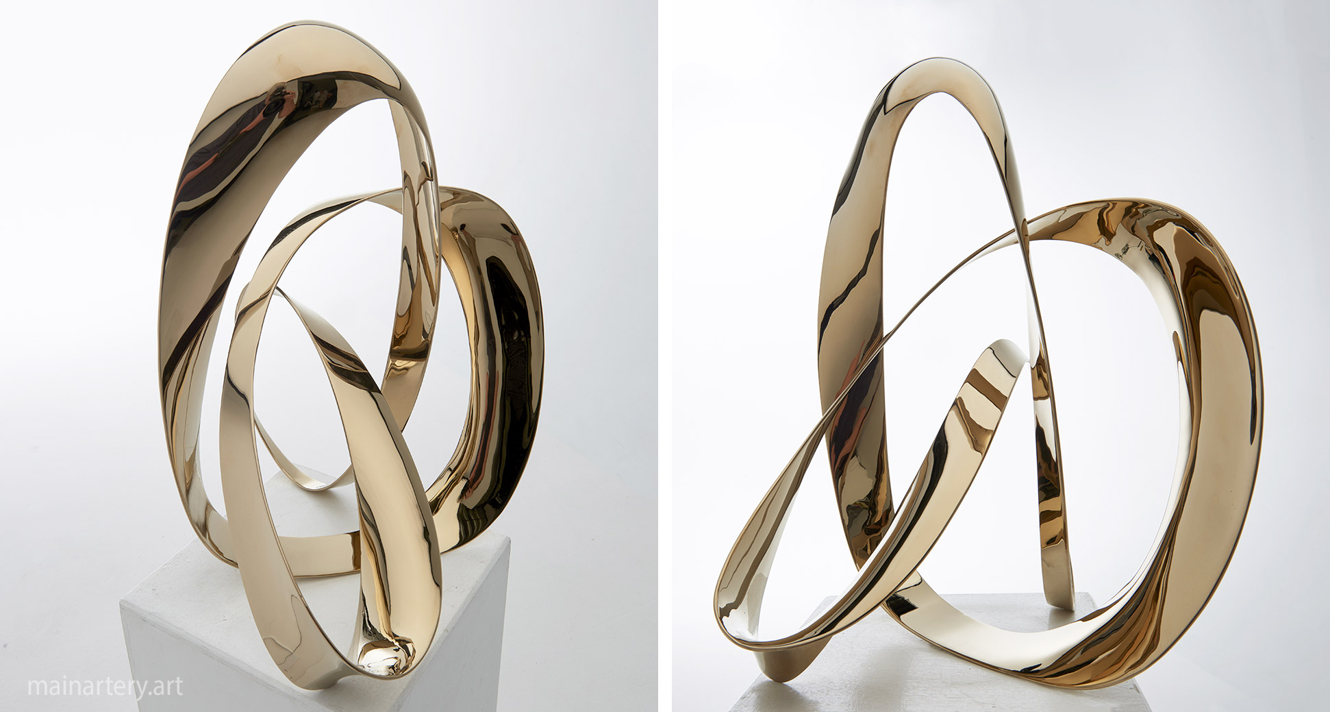 freestanding stainless steel contemporary sculpture image