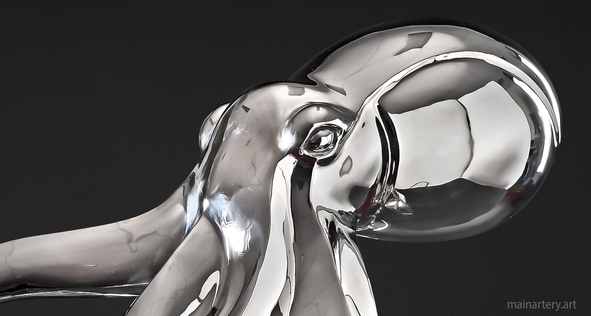 polished stainless modern octopus art image