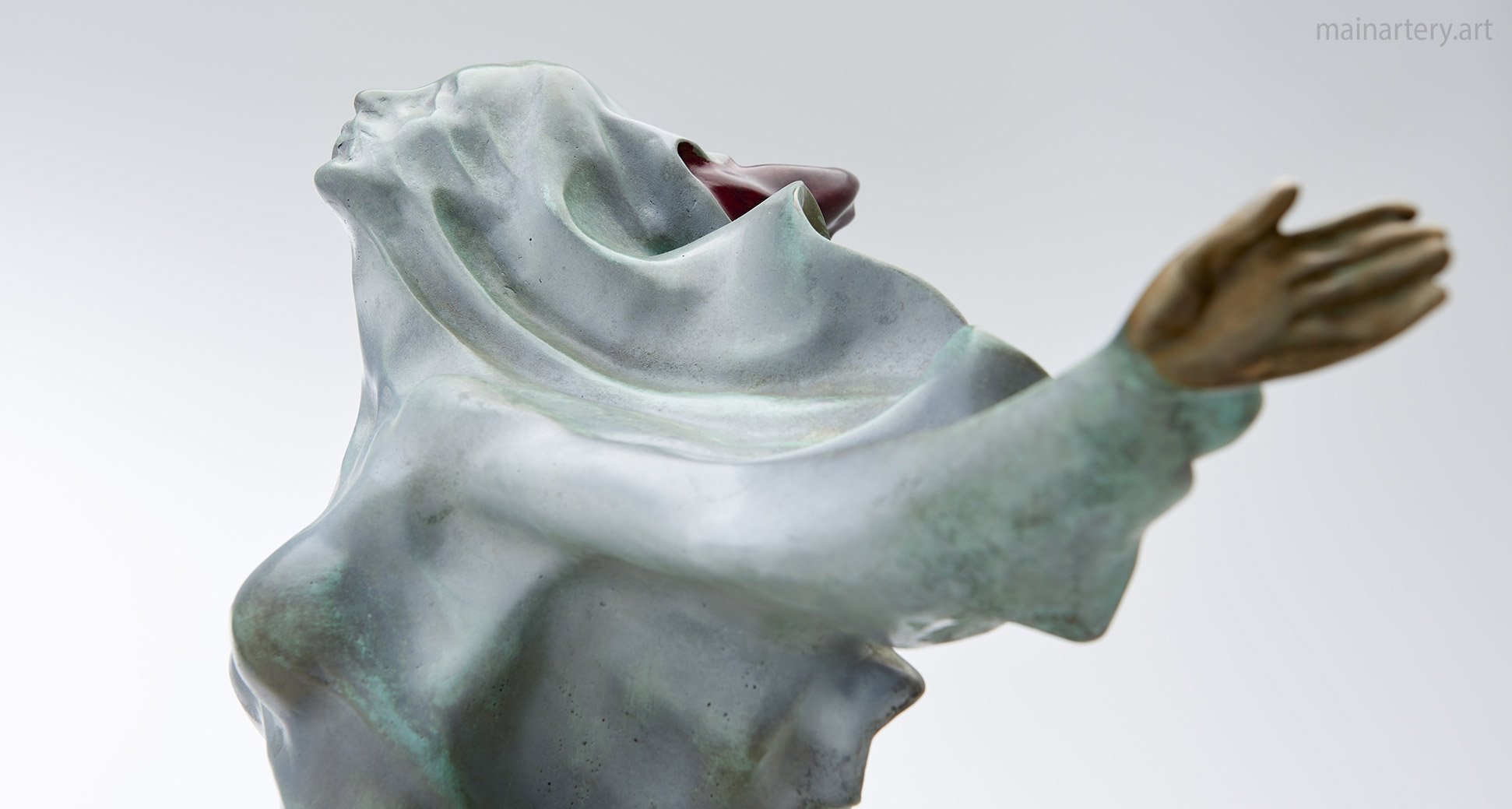 bronze figurative woman drapery sculpture image