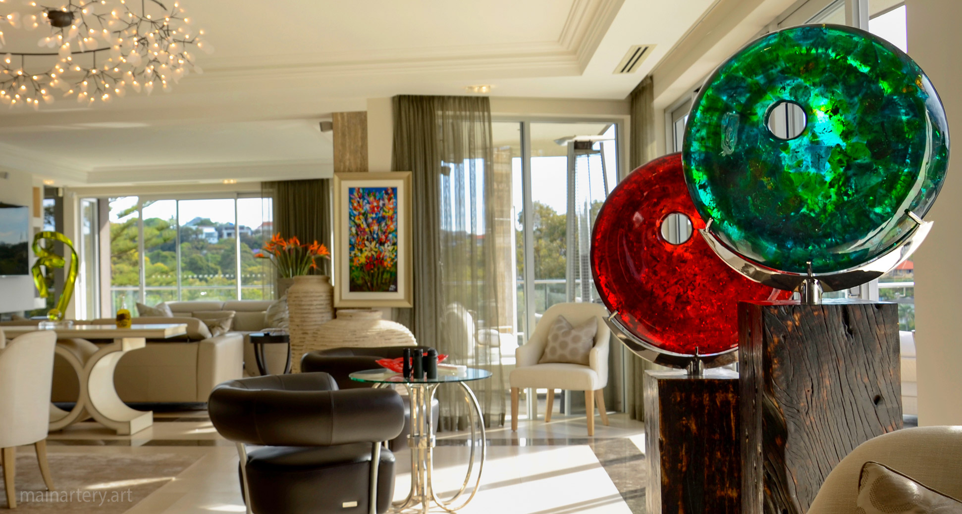 freestanding fiberglass contemporary interior sculptures image