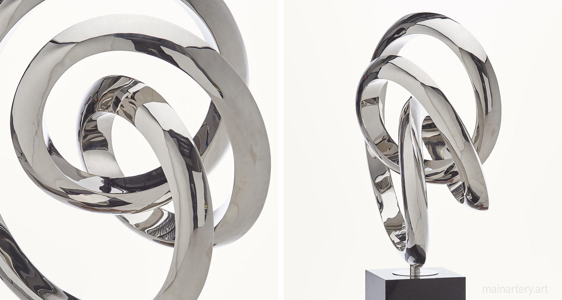 freestanding stainless spherical landscape art image