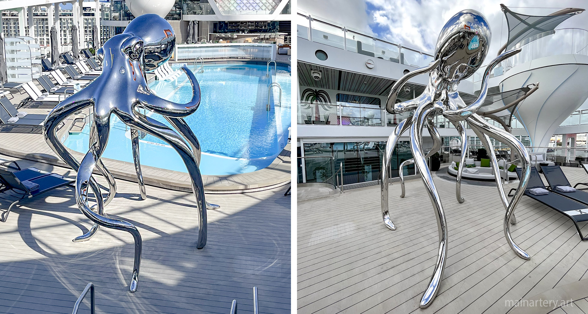 giant octopus polished stainless steel celebrity ascent image