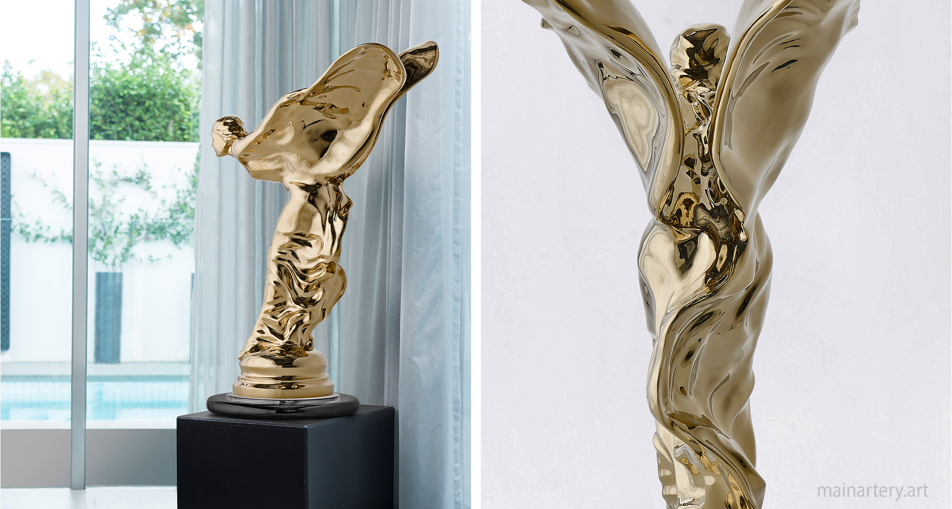 large entrance bronze nude artwork image