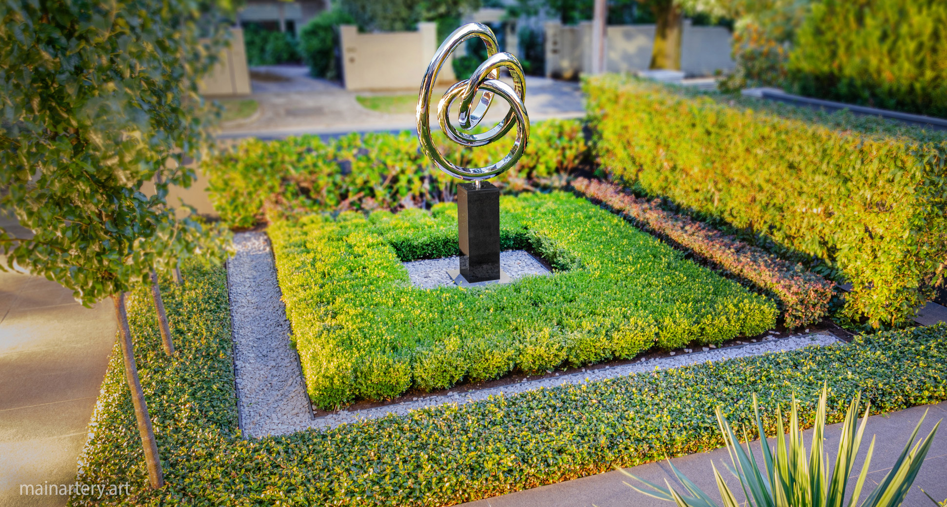 large metal spherical outdoor sculpture image