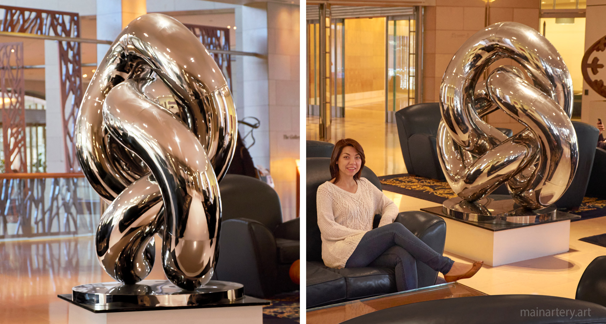 large polished contemporary interior sculpture image