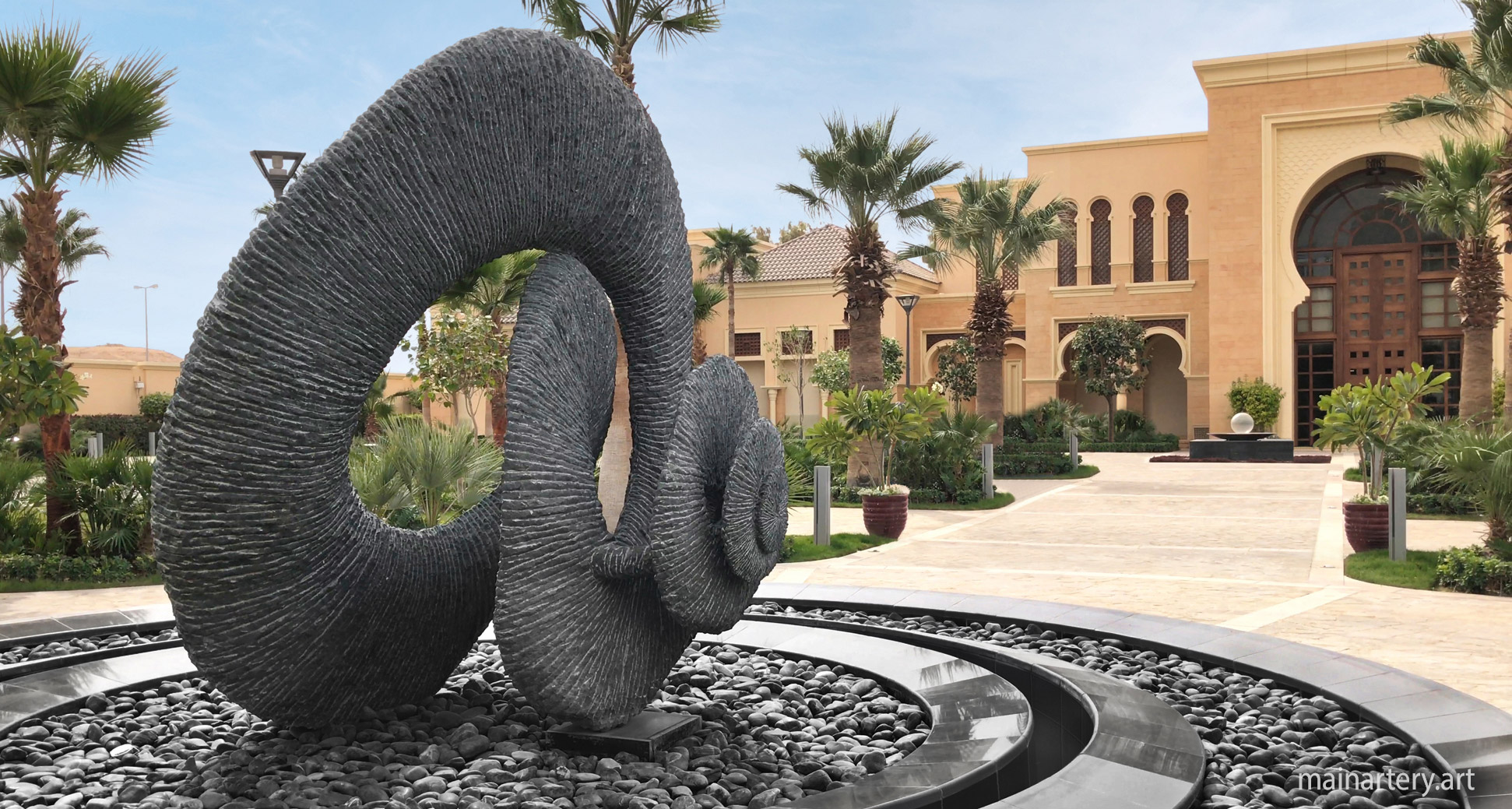 ornate palace huge abstract stone sculpture image