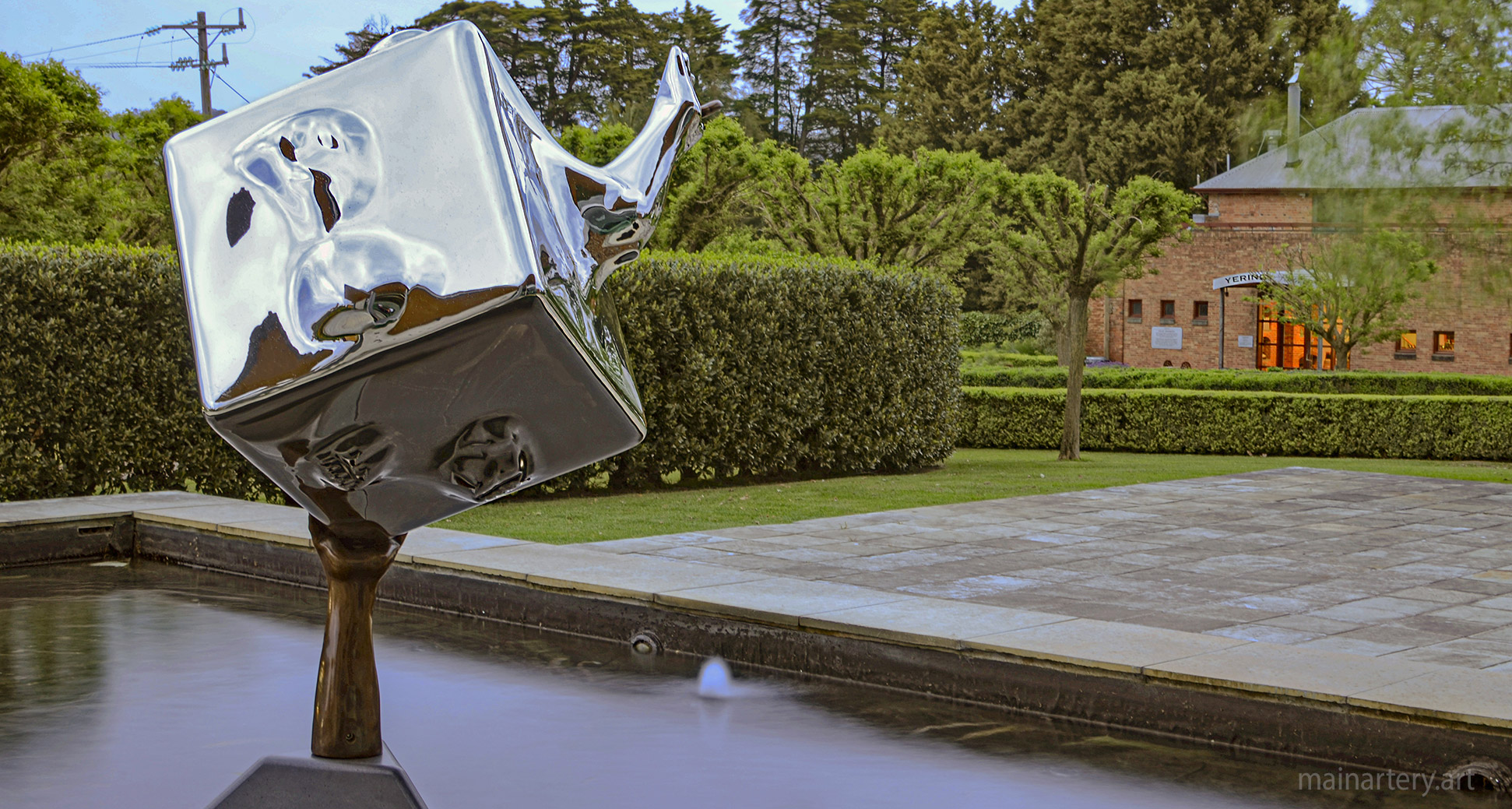 courtyard stainless steel abstract water feature image