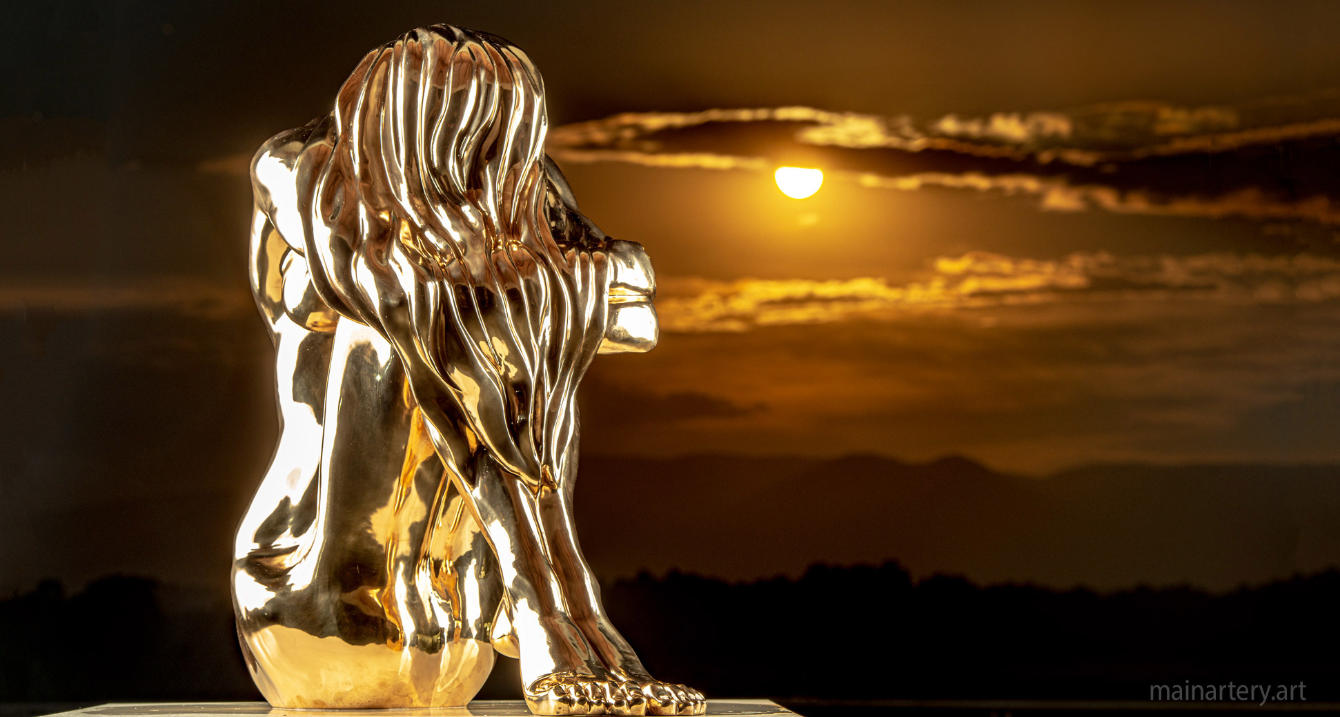 large polished bronze representational art image