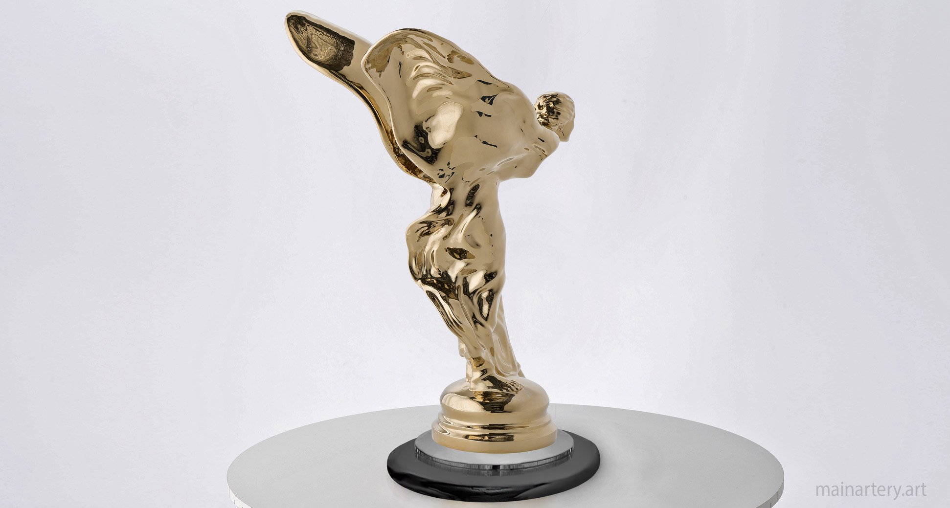 medium bronze mirror polished nude garden sculpture image