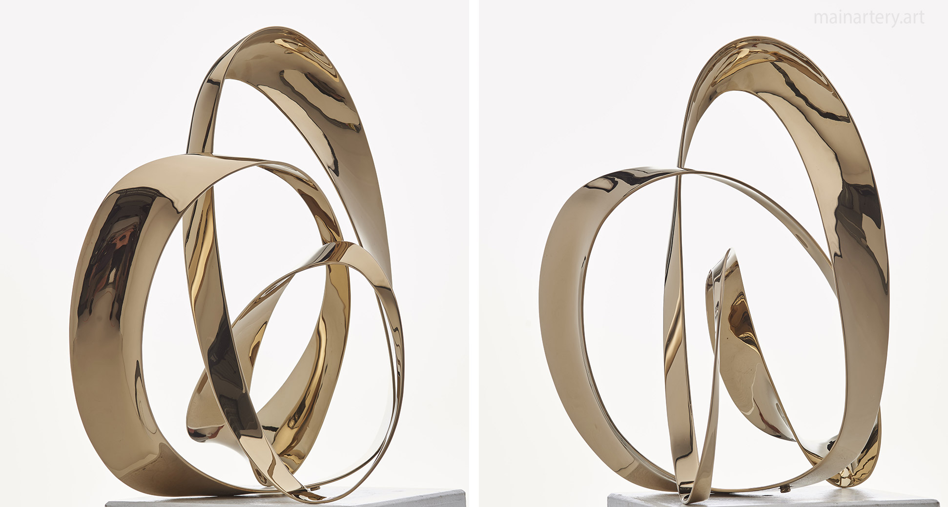 medium golden titanium organic landmark sculpture image