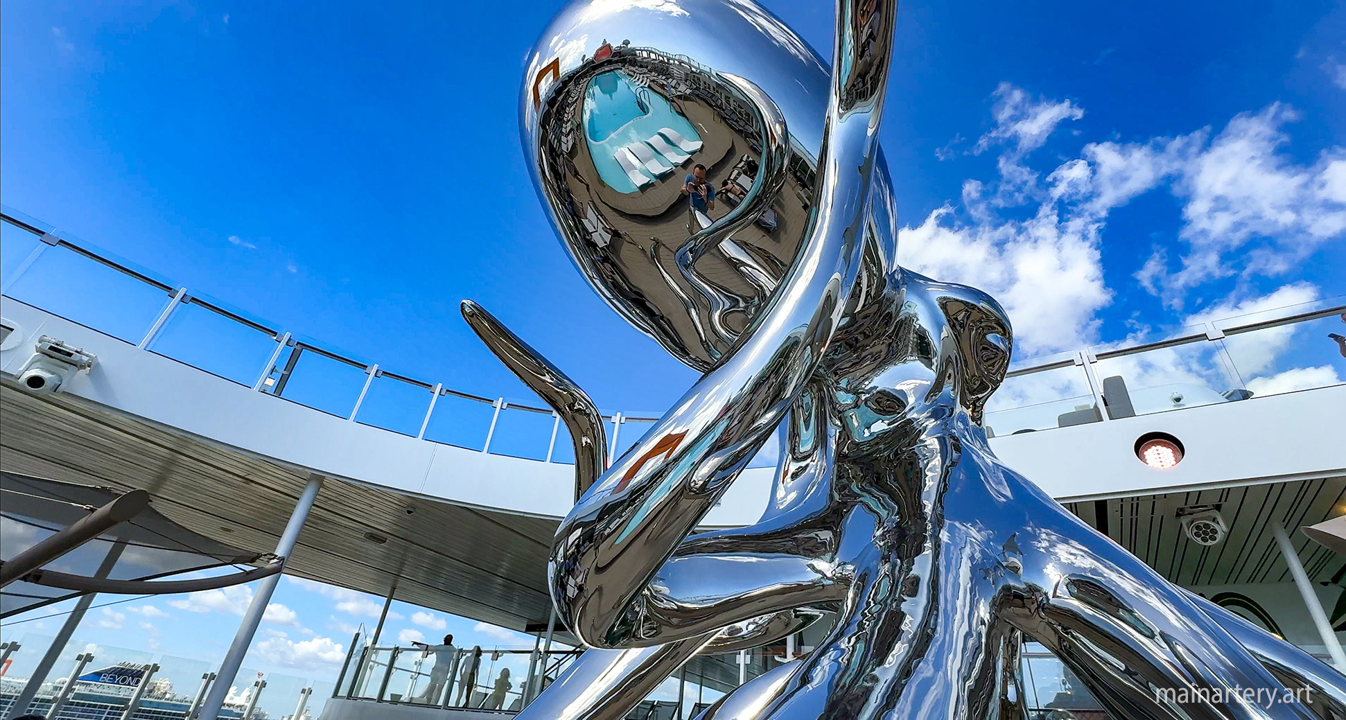 celebrity ascent top deck chrome octopus sculpture image