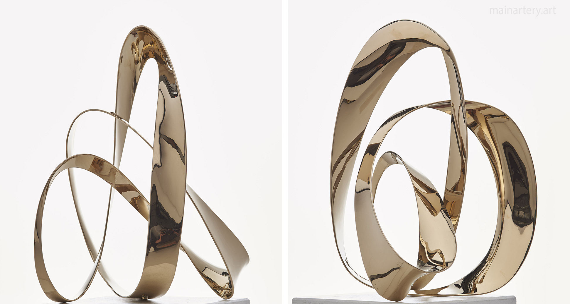 entangled mirror flower gold titanium sculpture image