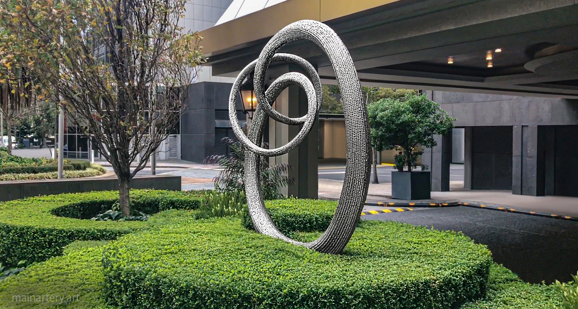 entrance mirror polished abstract outdoor art image