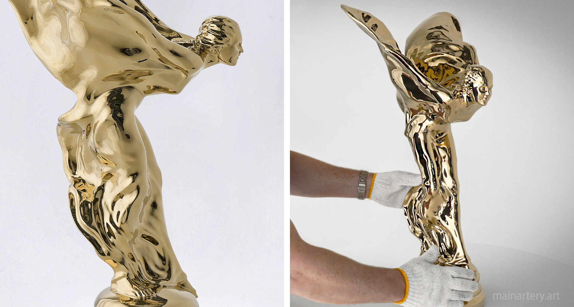 freestanding metal modern spirit of ecstasy sculpture image